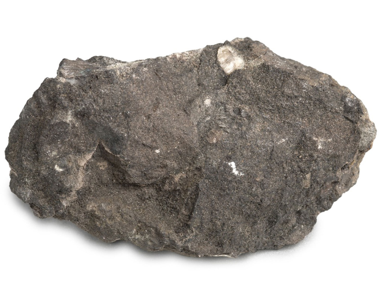 A big grey phosphorus rock on a white background