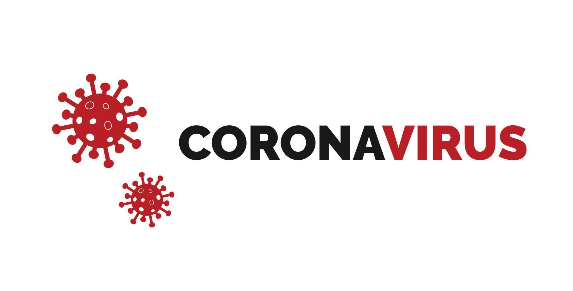 The word coronavirus written in red and black on a white background