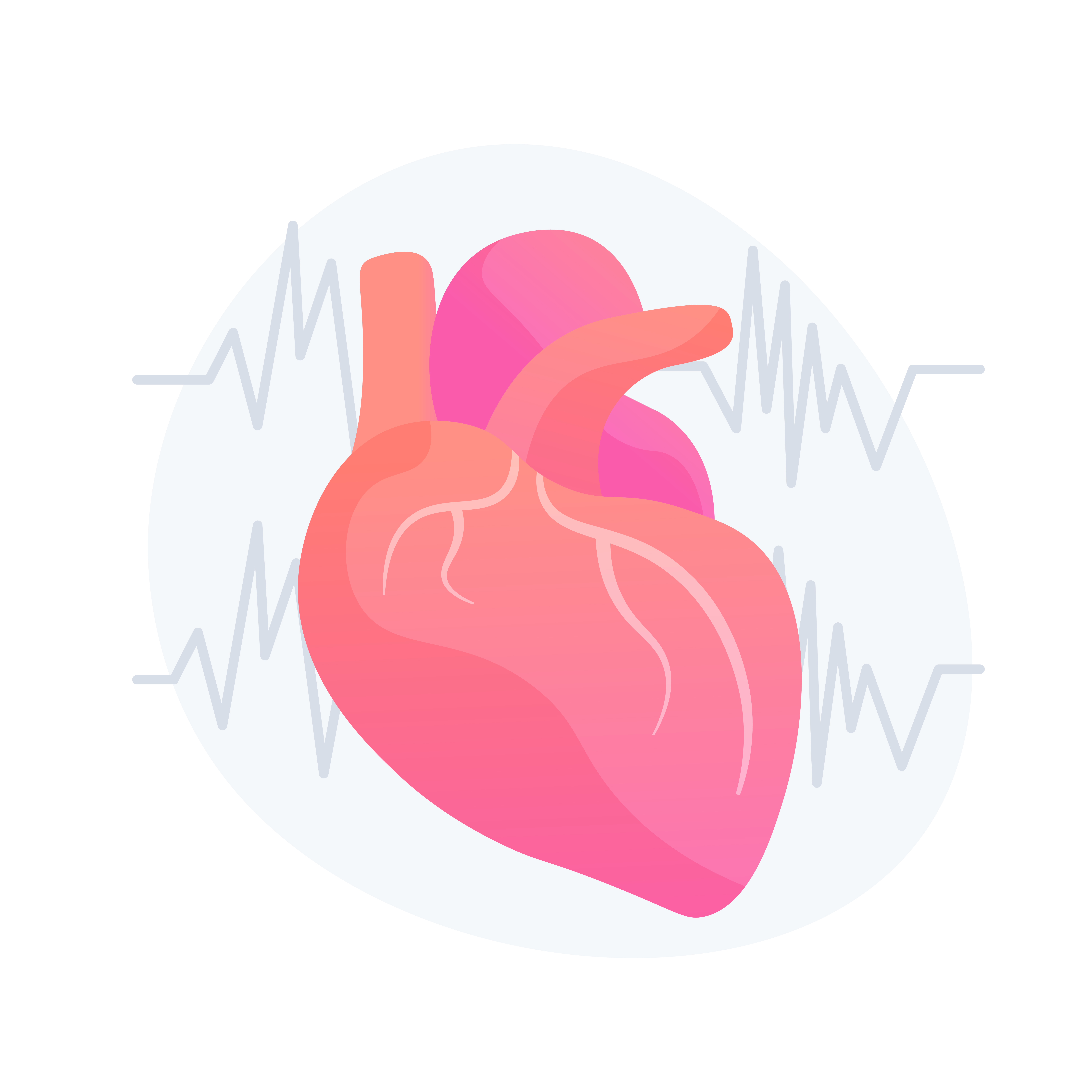 Visual description of heart with ECG waves