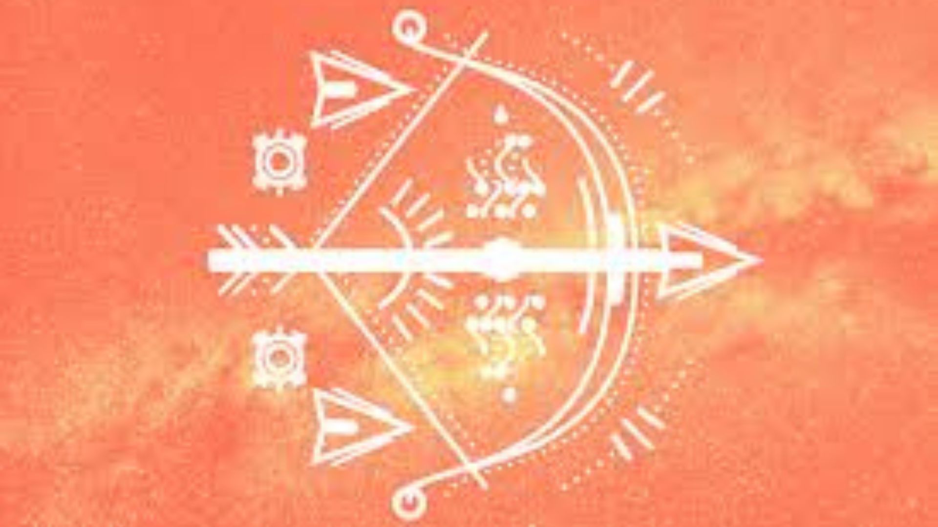 Sagittarius Sign In Orange Background