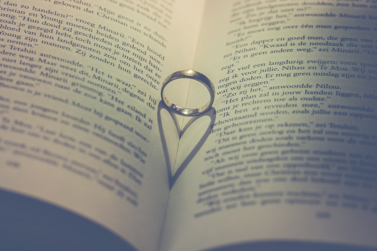 Silver Ring on Book