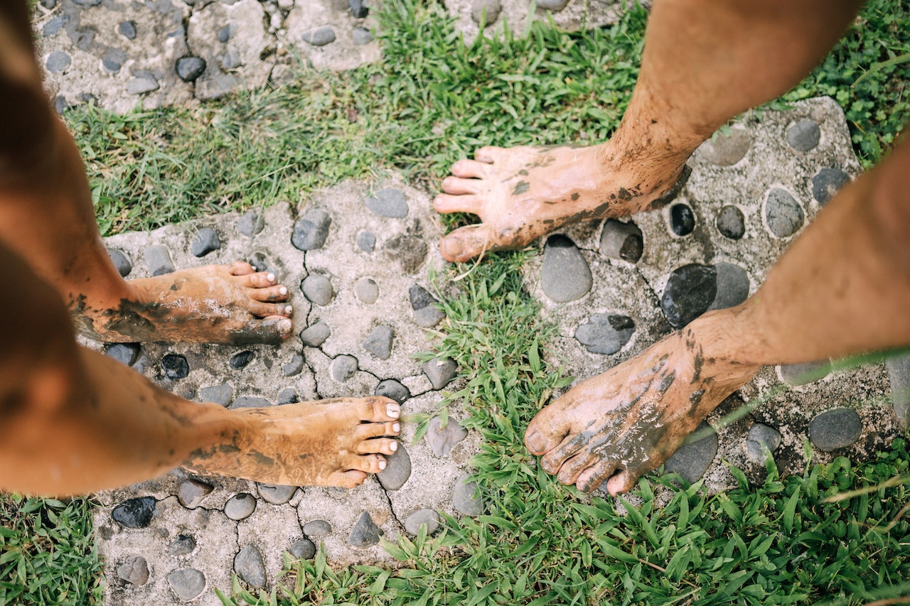 Dirty Feet Covered In Mud