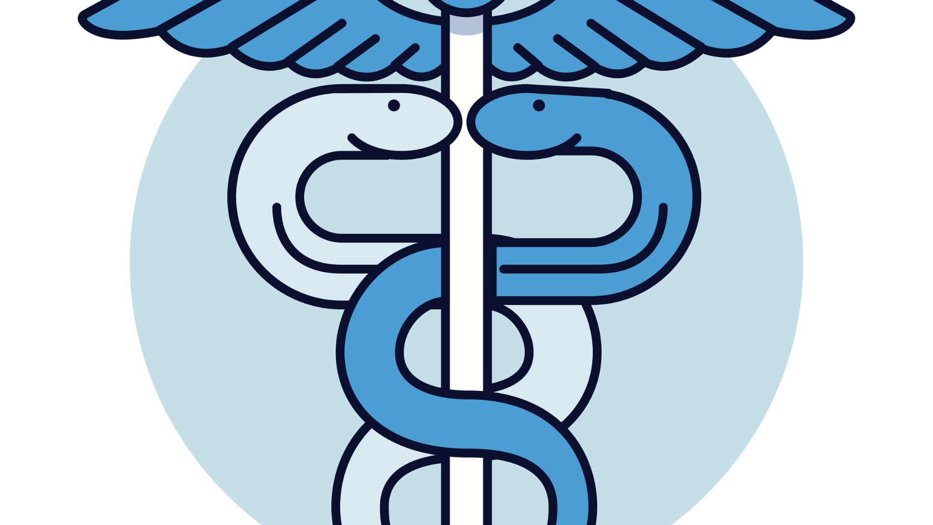 Caduceus Symbol In Blue Color