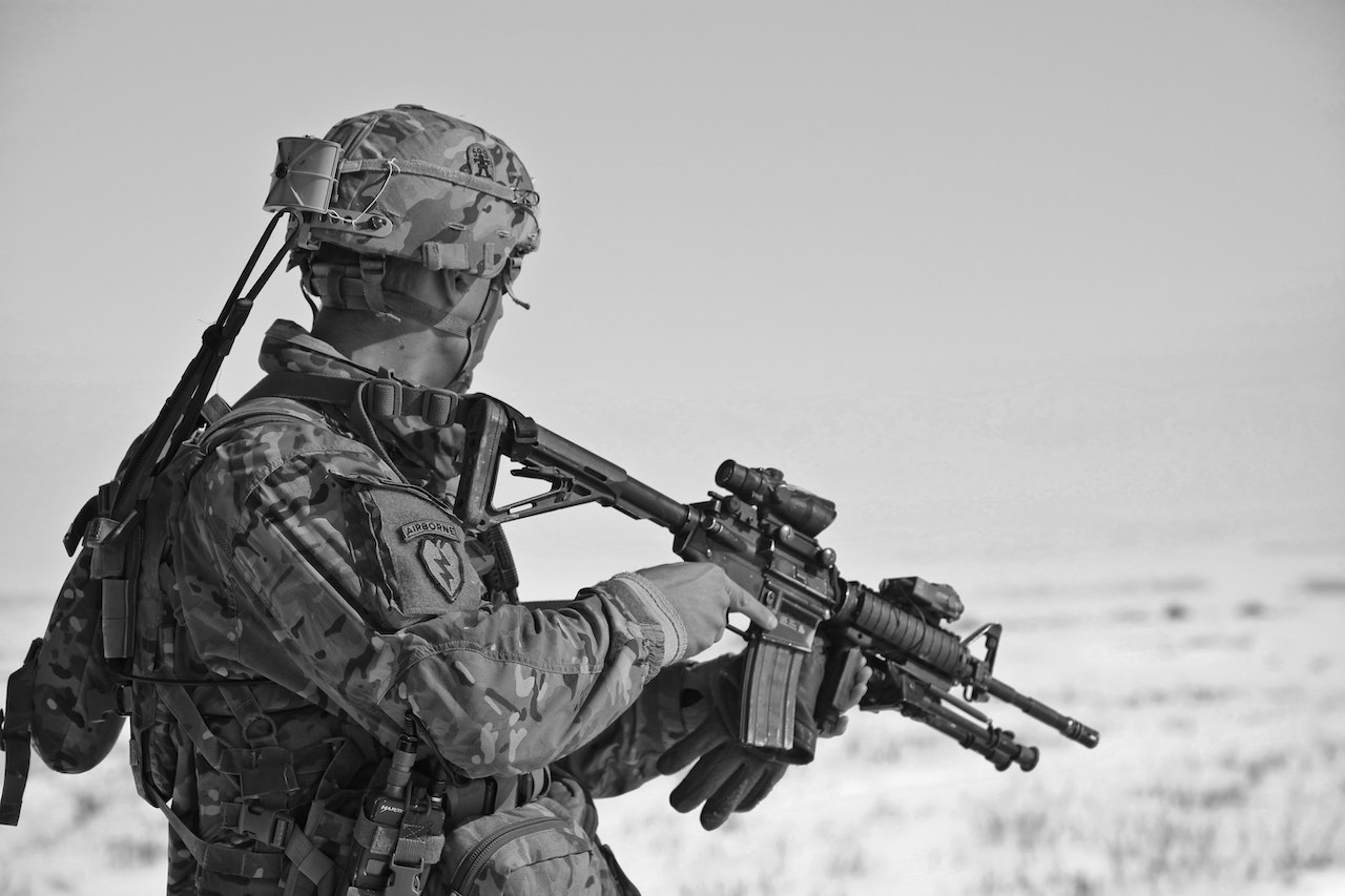 Soldier Aiming His Rifle