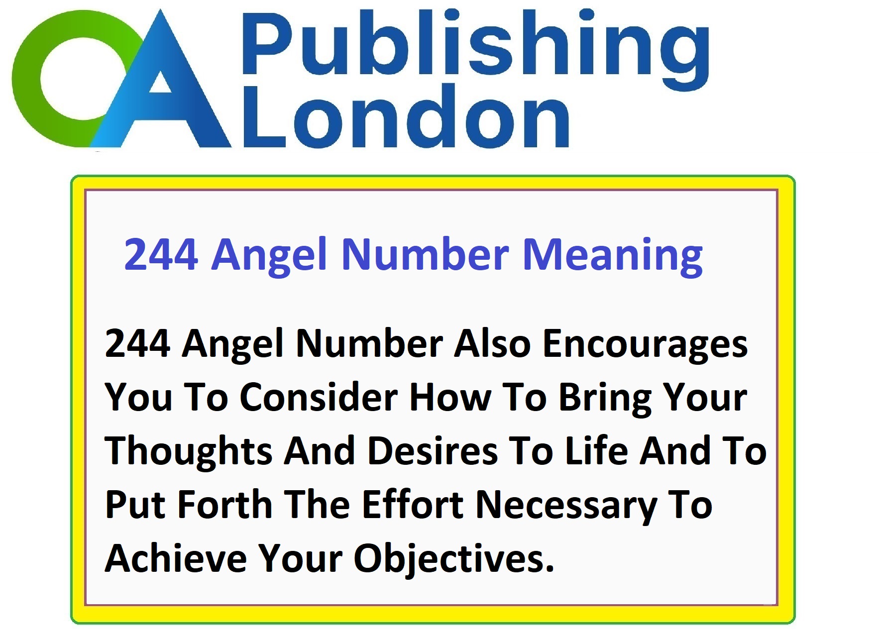 Meaning of 244 angel number