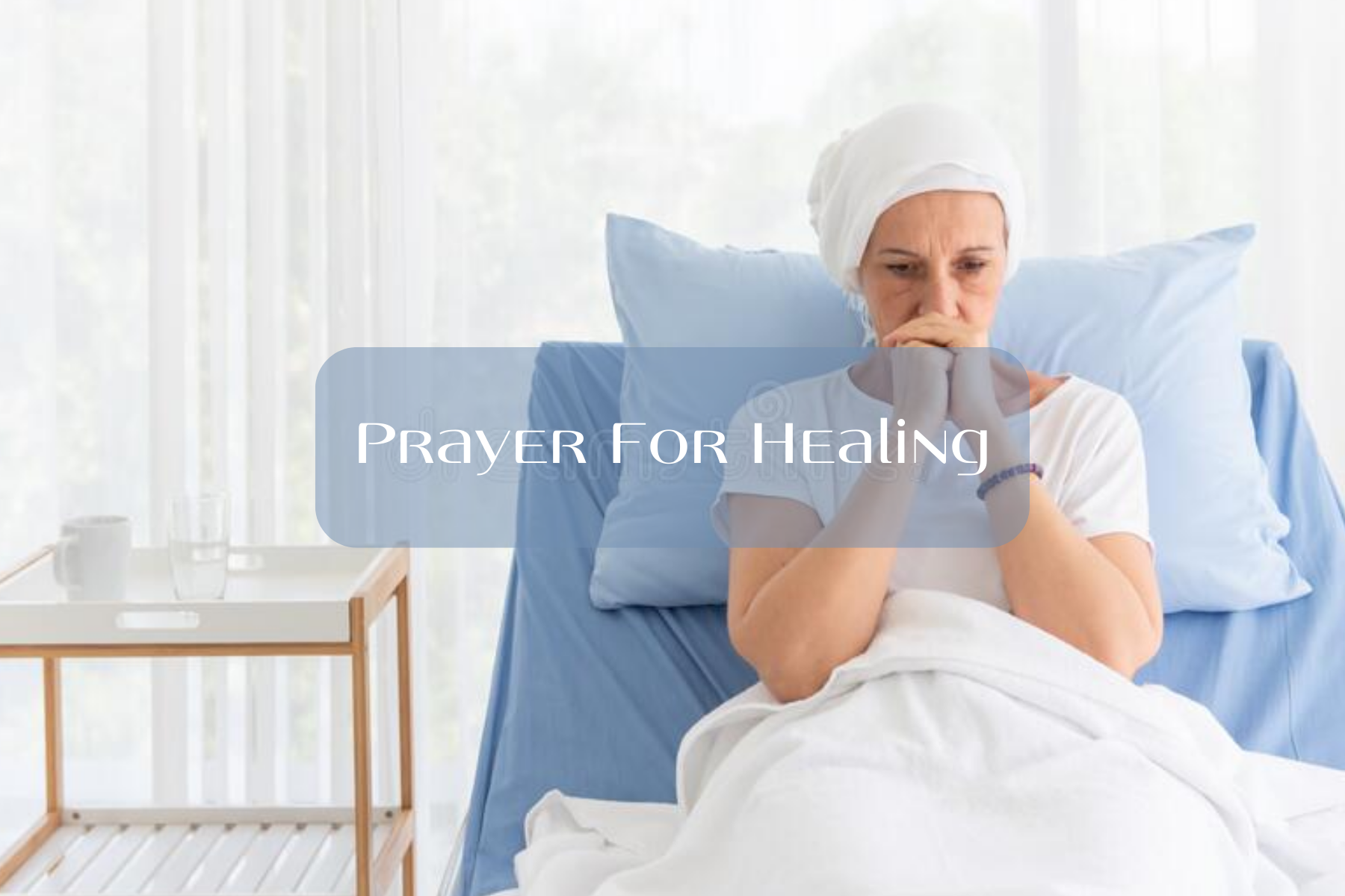 A woman prays to recover quickly from surgery