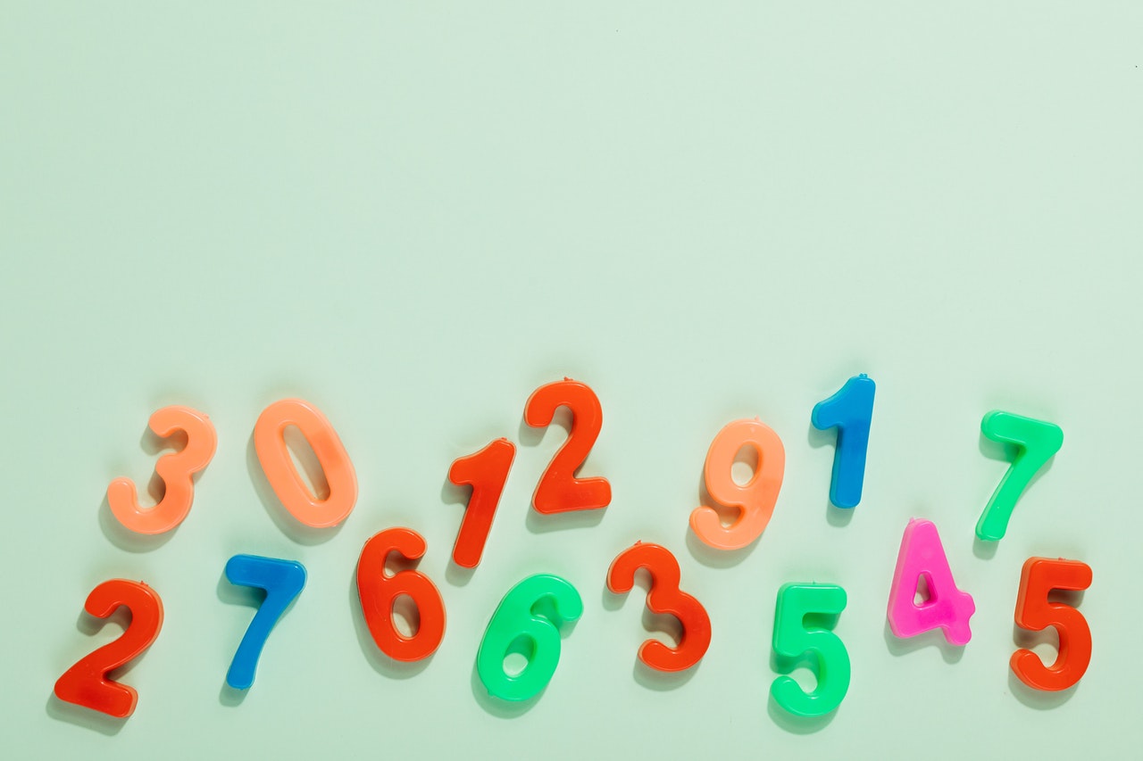 Colorful Plastic Numbers in different colors