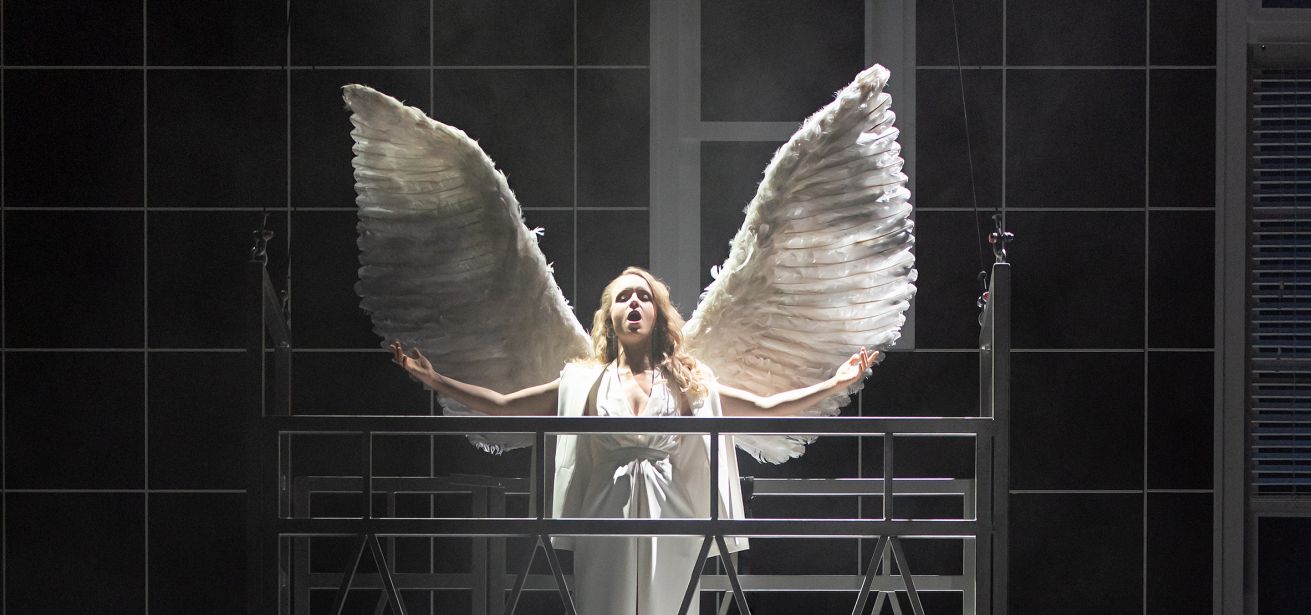 Woman With White Angel Wings
