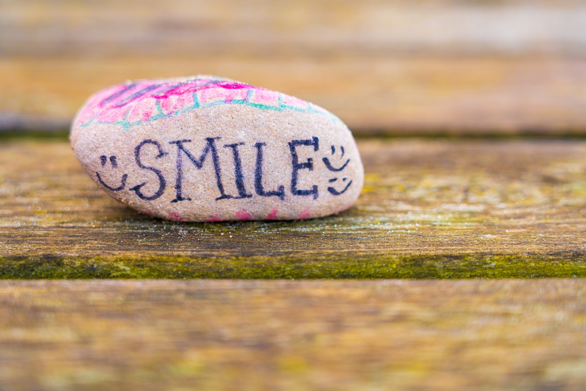 A Rock with The Word Smile On It
