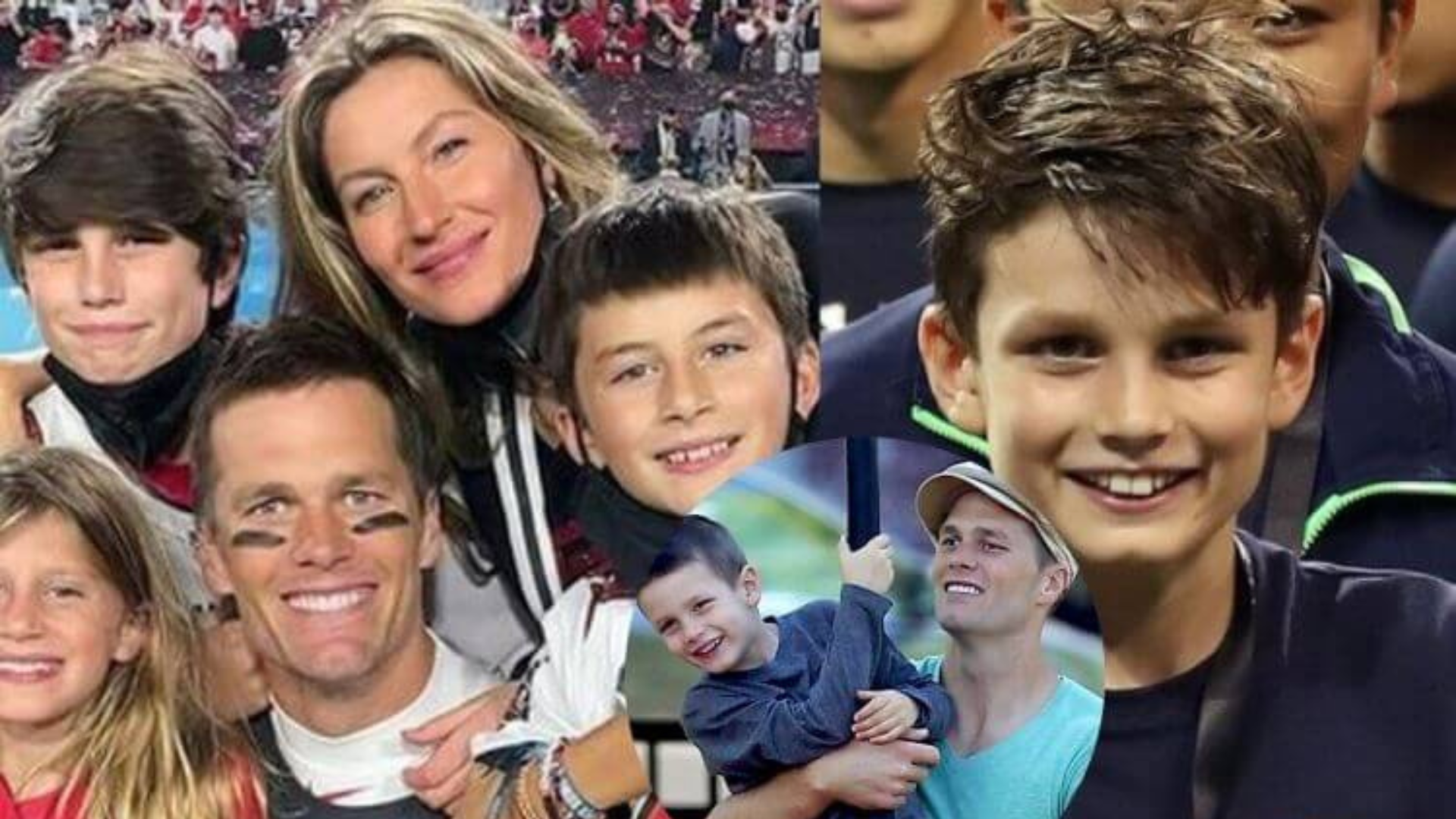 John Edward happily together with his family with his dad Tom Brady carrying him