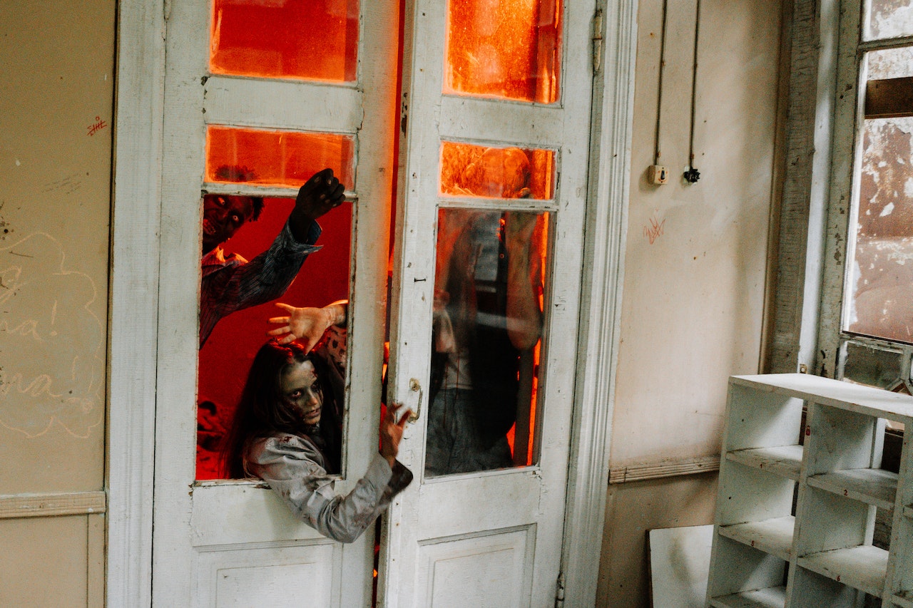 Zombies trying to break the door
