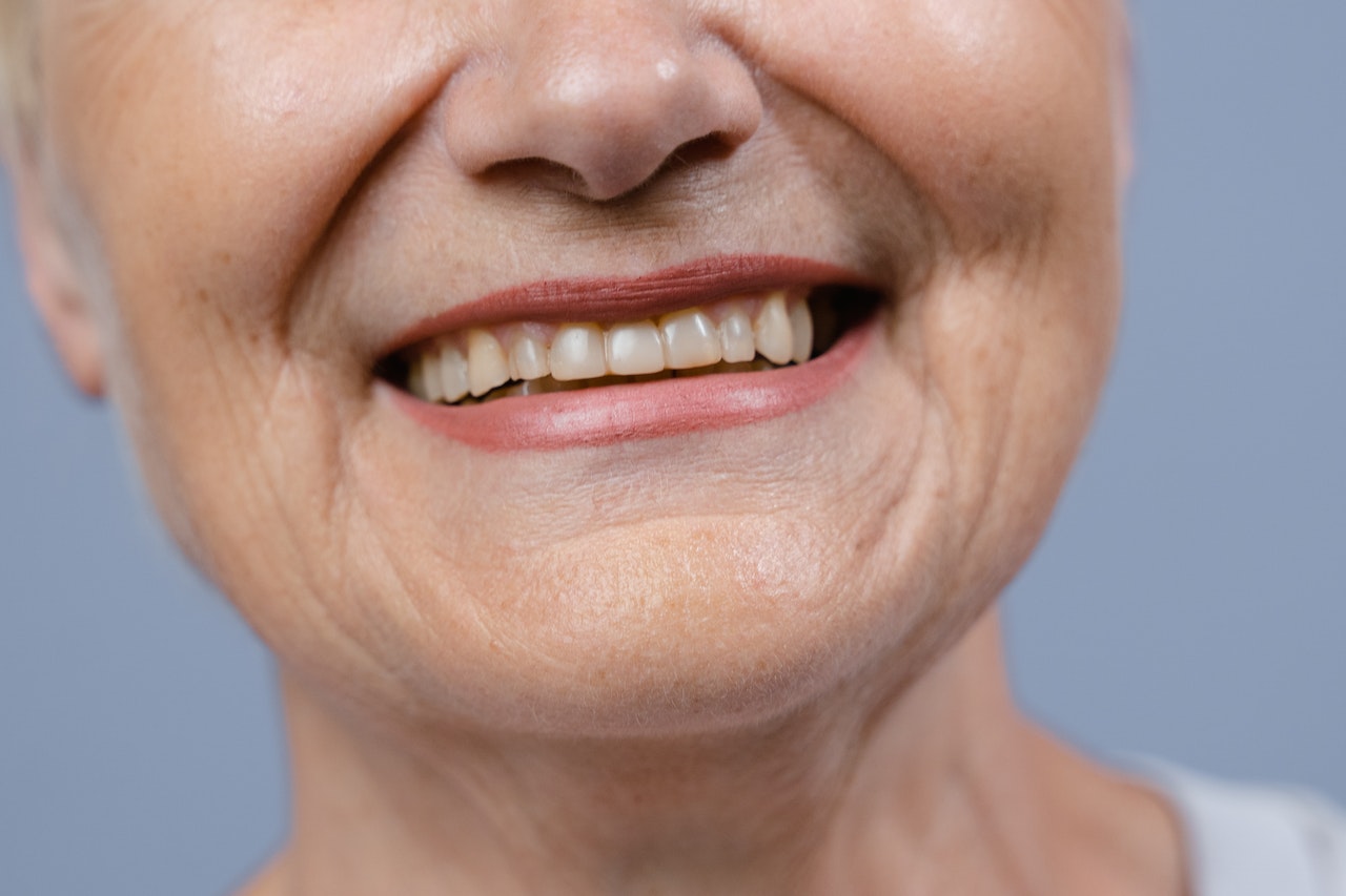 Close Up Of A Smiling Woman's mouth