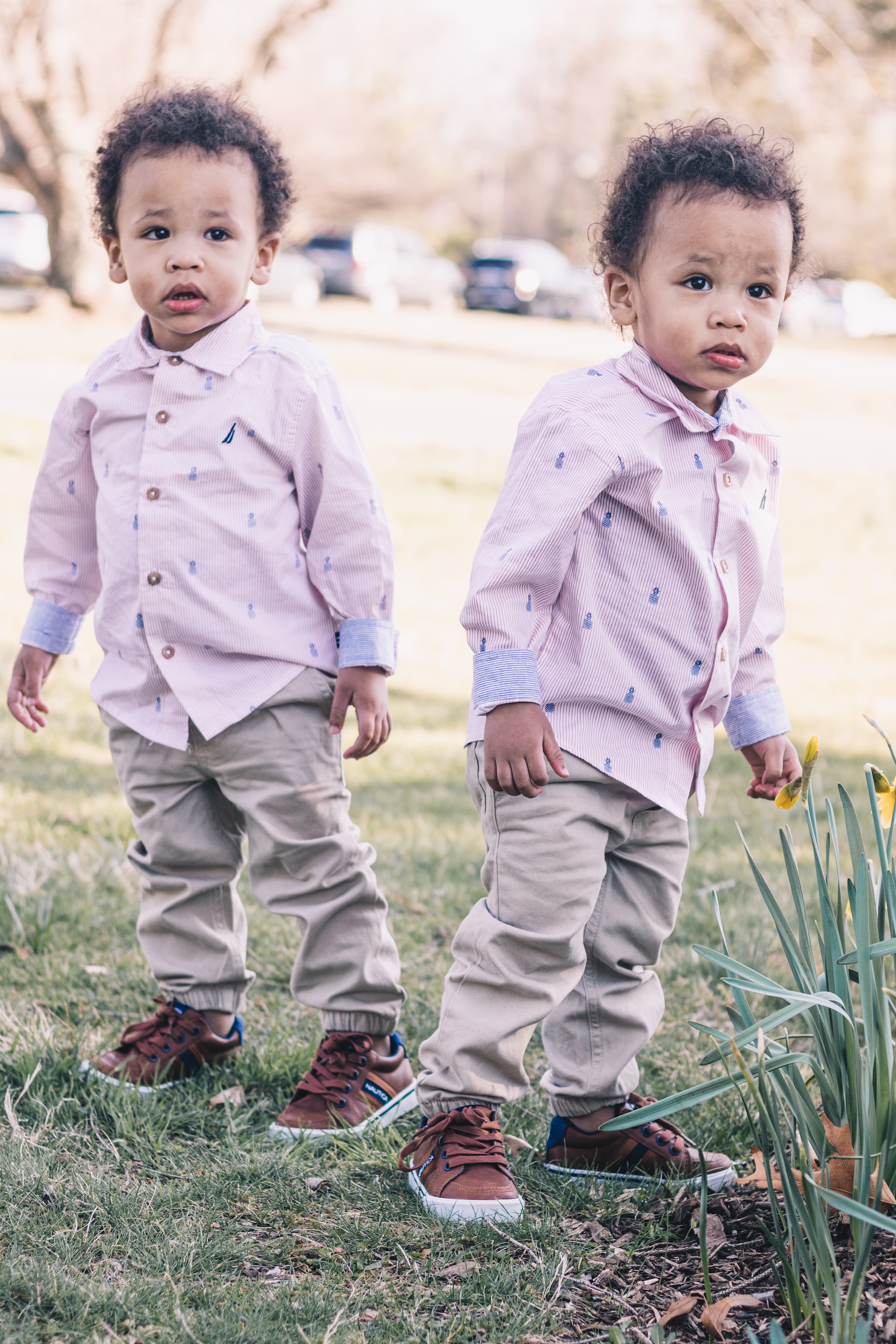 Two young boys that are twins