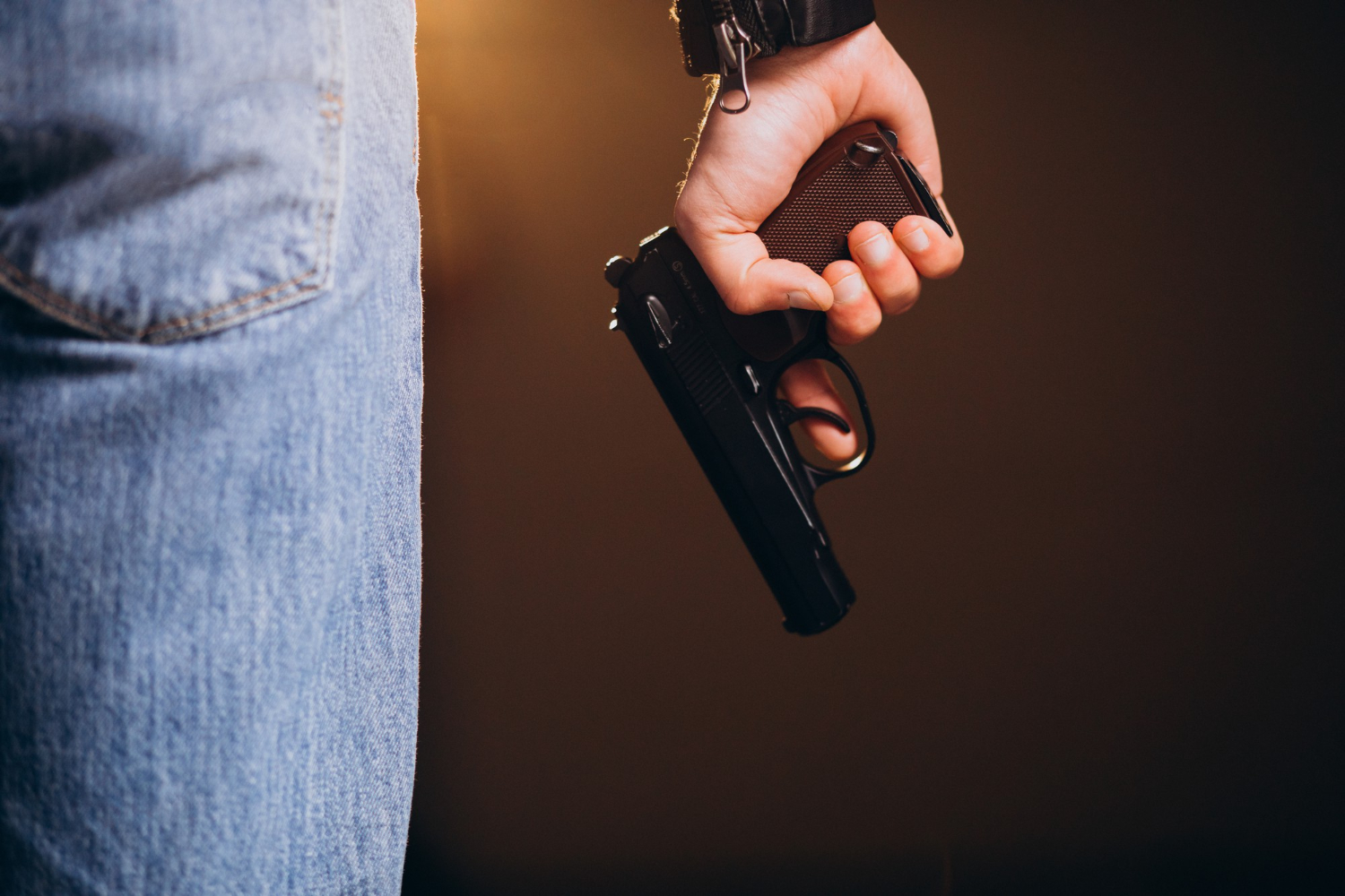 A man holding a gun