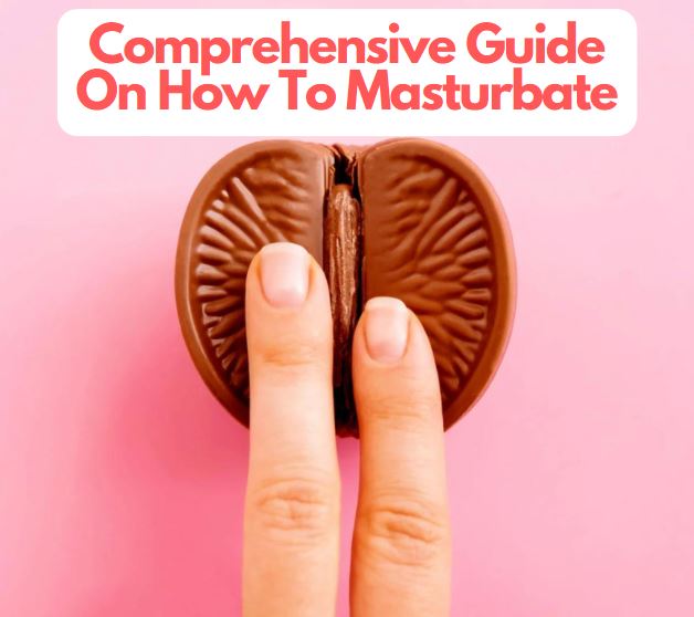 Two middle fingers touching a chocolate with wordings Guide on how to masturbate