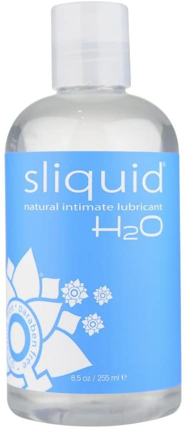 2012 XBIZ Award Winner. Sex Lubricant Company of the Year. The safest, most natural lube you can buy. Sliquid H2O intimate Lube is the only original water-based personal lubricant that's 100% glycerin-free, paraben-free and vegan. 8.5oz. Sliquid Naturals H2O Our clean and simple water based blend. Naturals H2O is a water based personal lubricant, and Sliquid's Original formula. Formulated to emulate your body's own natural lubrication, Sliquid Naturals H2O uses plant cellulose as a thickening agent, instead of glycerin or other sugar derivatives like most other personal lubricants on the market today. Sliquid Naturals H2O, like all Sliquid products, does not contain any parabens, and is 100% vegan. Naturals H2O is perfect for use with all toys and condoms, and safe for all sexual activity. Sliquid Naturals H2O is not flavored or scented, and is non-staining and extremely easy to clean up. All Sliquid products are formulated by sensitive women, for sensible women, and will never cause yeast infections or UTI's. Naturals H2O Ingredients Purified Water, Plant Cellulose (from Cotton), Cyamopsis (Guar Conditioners), Potassium Sorbate, Citric Acid Purified water based formula 100% Vegan friendly Water soluble and easy to clean up Glycerin free and paraben free Hypoallergenic and non-toxic Latex, rubber, and plastic friendly Non-staining, unflavored and unscented Uniquely blended to emulate your body's own natural lubrication.