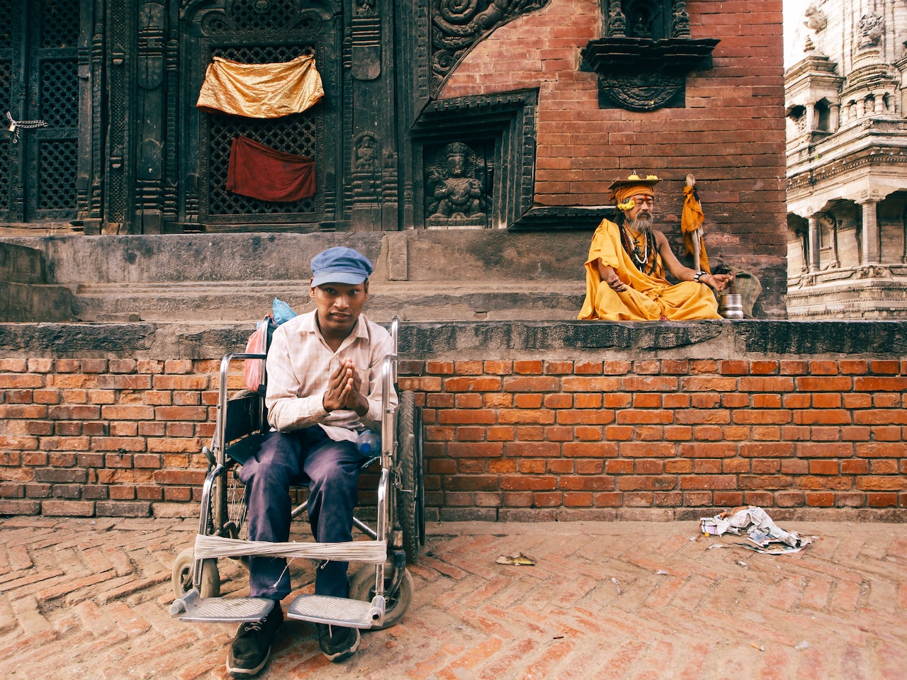 A Man Sitting on the Wheelchair