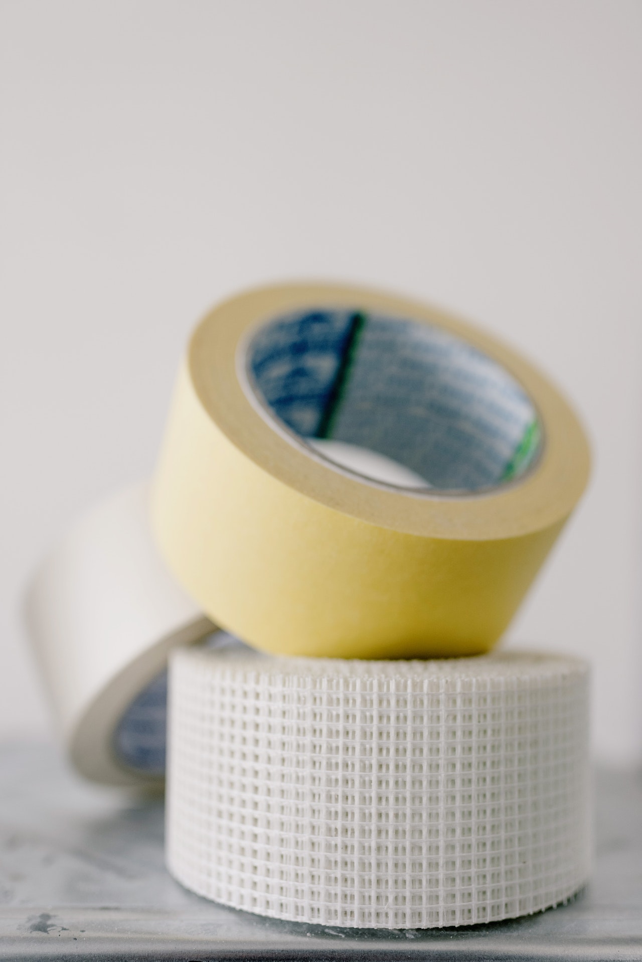 Yellow and white Electrical Tape