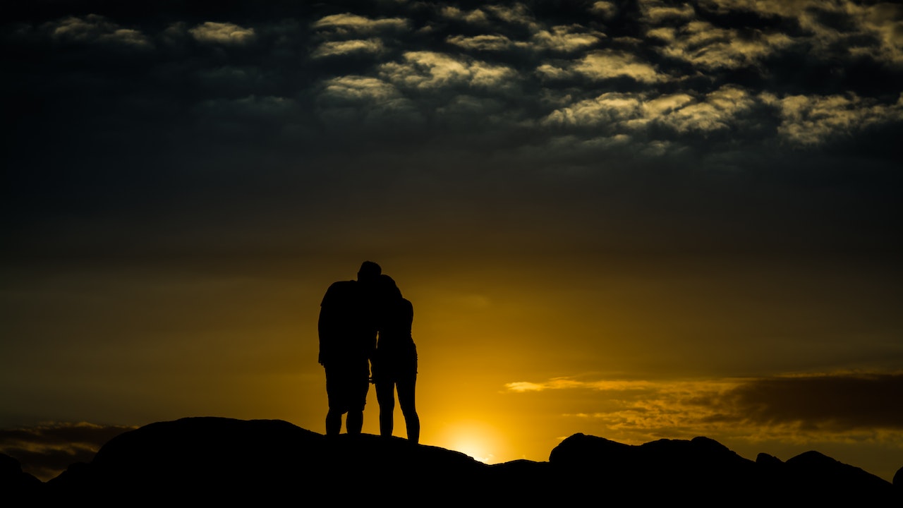 Silhouette of Man and Woman