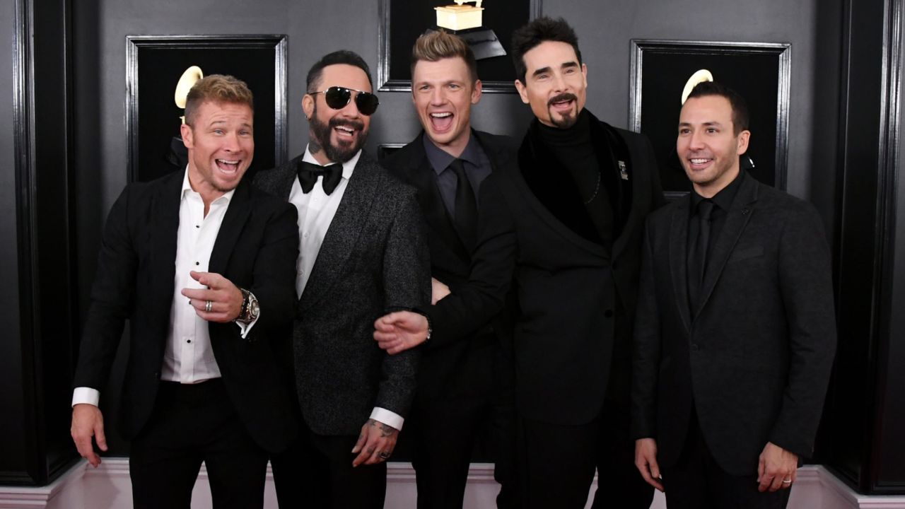 Backstreet Boys wearing black suits