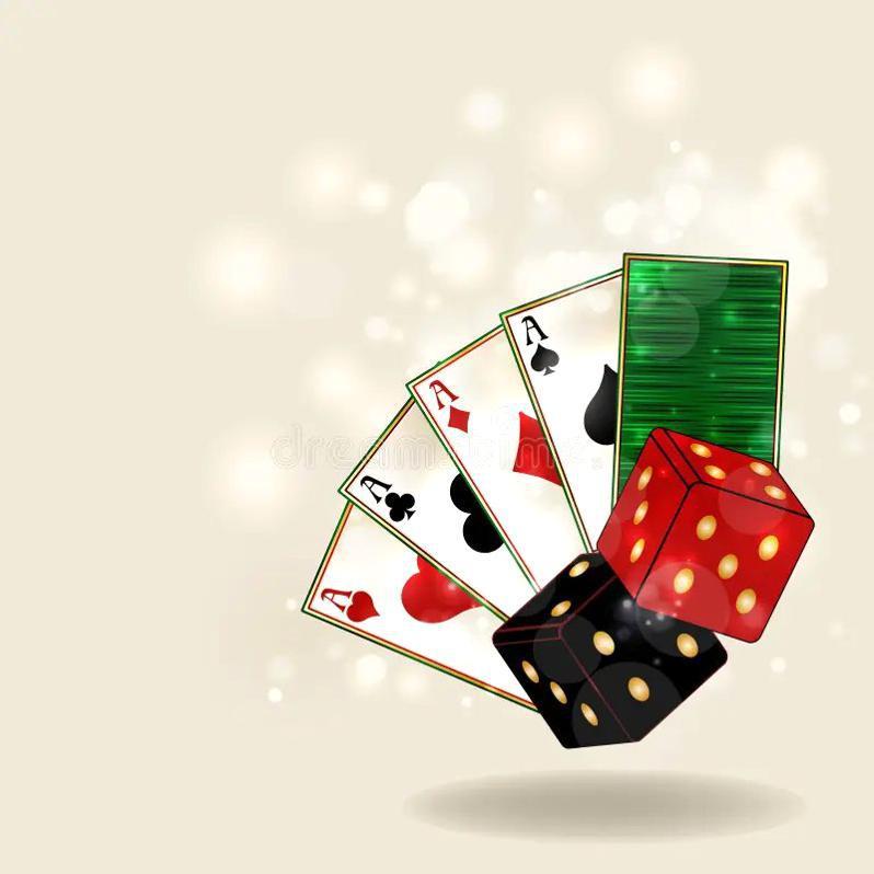 Poker cards and dice
