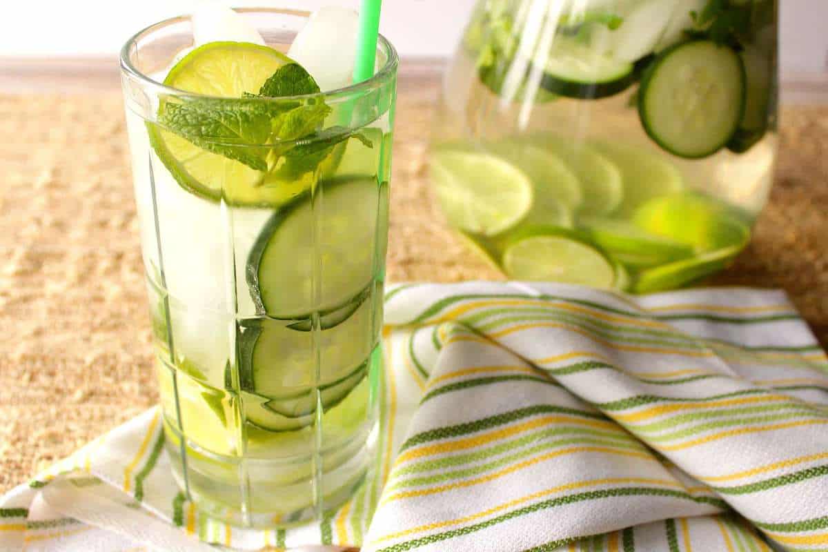 Cucumber, Lime, and Mint Fitness Water