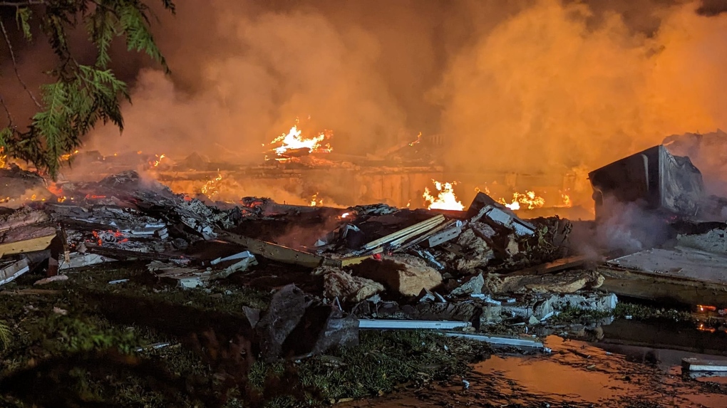 Explosion on Crescent Harbour destroys two homes